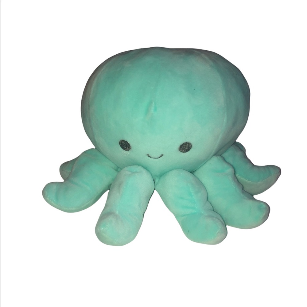 Kellytoy teal octopus rattle plush